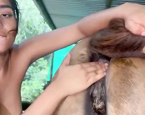 Mia has sex with horses, hardcore zoophilia porn video